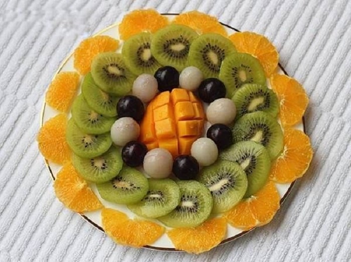 cách bày trí đĩa trái cây tổng hợp